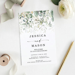 Aquarellgarten mit Gold-Hochzeitsprogrammen