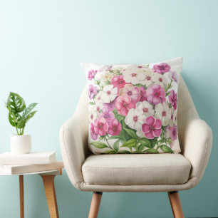 Aquarellgarten Phlox Blume Kissen