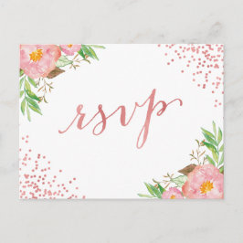 Aquarellgarten Rosa Flora UAWG Replik Einladungspostkarte
