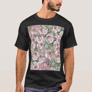 Aquarellgarten: Rose Tulip Elegance. T-Shirt