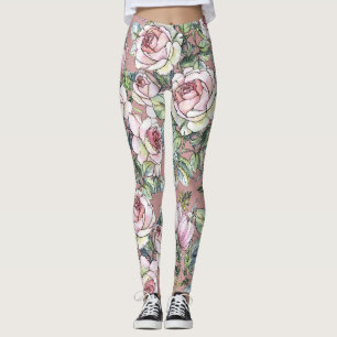 Aquarellgarten: Rosen-Tulpen-Eleganz. Leggings