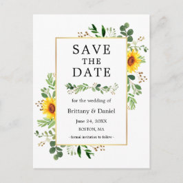 Aquarellgarten Sonnenblumen Save the Date Postkarte