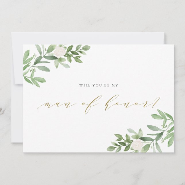 Aquarellgarten wird mein Mann der Ehre sein Karte (Vorderseite)