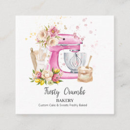 Aquarellgebäck Kuchen + Bäckerei Quadratische Visitenkarte