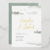 Aquarellgebirge Außenwelt Hochzeit in Urlaubsort