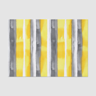Aquarellgelb, grau, Streifen Seidenpapier