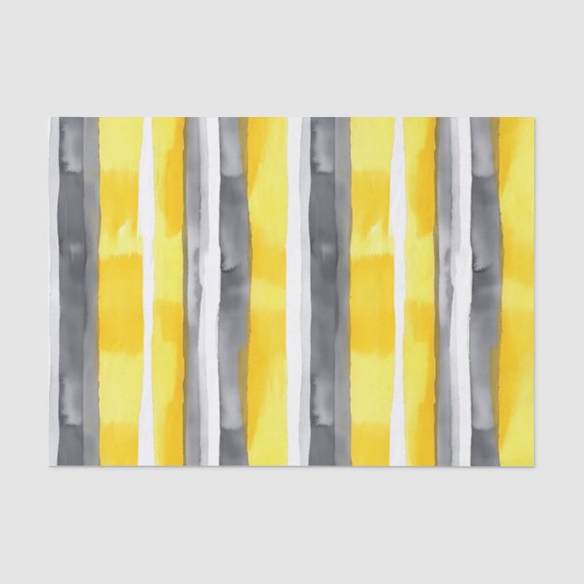 Aquarellgelb, grau, Streifen Seidenpapier (Vorderseite)