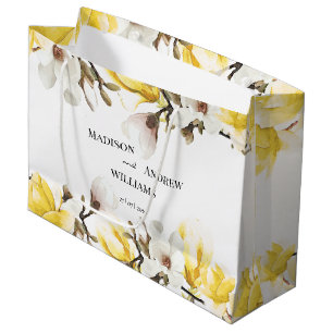 Aquarellgelb und Weiß Magnolia Blossom Große Geschenktüte