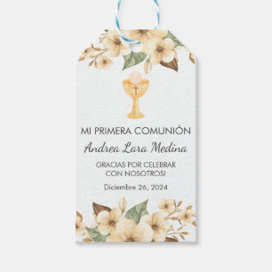 Aquarellgelbe Blumen Niedlicher Primera Comunion Geschenkanhänger