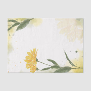Aquarellgelbe Narbenblume Entfärbung Seidenpapier