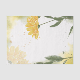 Aquarellgelbe Narbenblume Entfärbung Seidenpapier