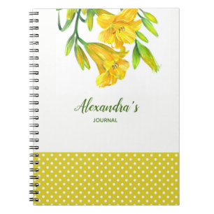 Aquarellgelber Tag Lilies Blumenbilder Notizblock