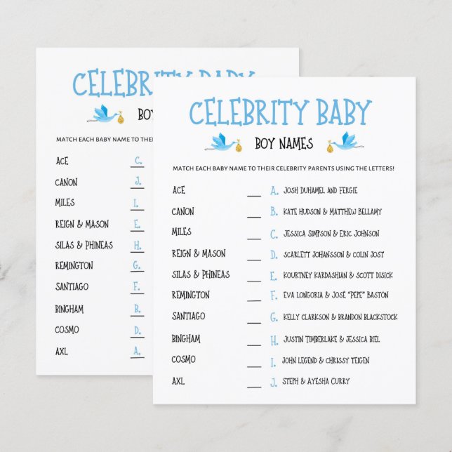 Aquarellgeschlecht offenbart Celebrity Baby Boy Na (Vorne/Hinten)