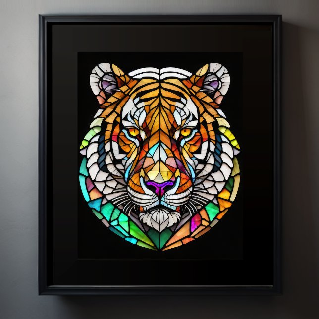 Aquarellgestanztes Glas Tiger 5:4 Poster (Von Creator hochgeladen)