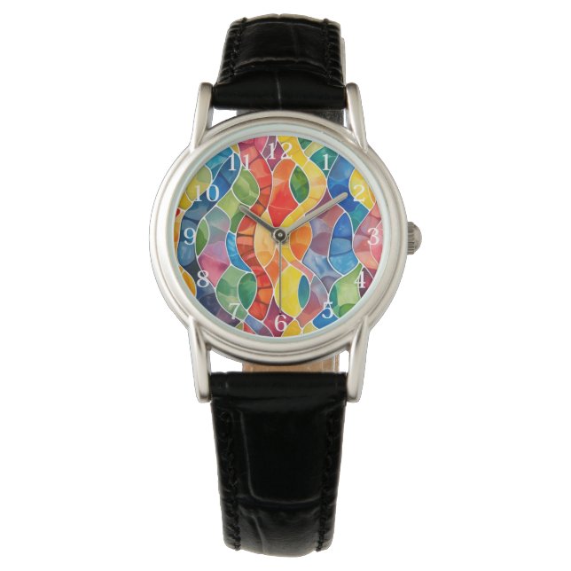 Aquarellglas Armbanduhr (Vorderseite)