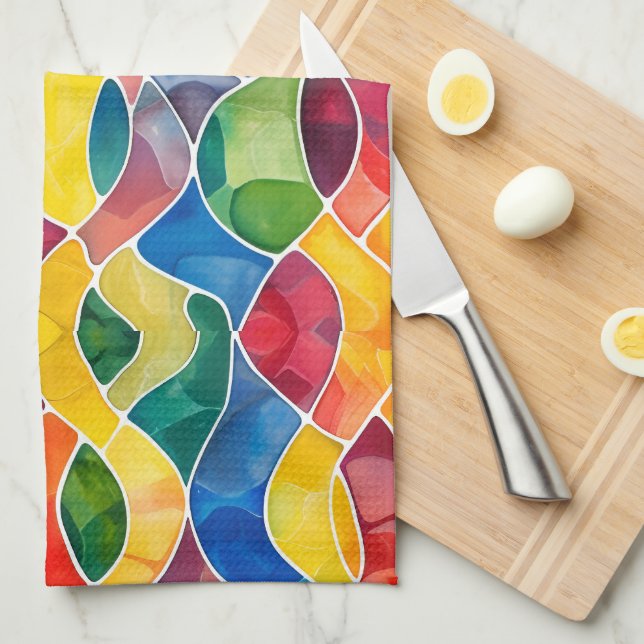 Aquarellglas Geschirrtuch (Viertel Falte)