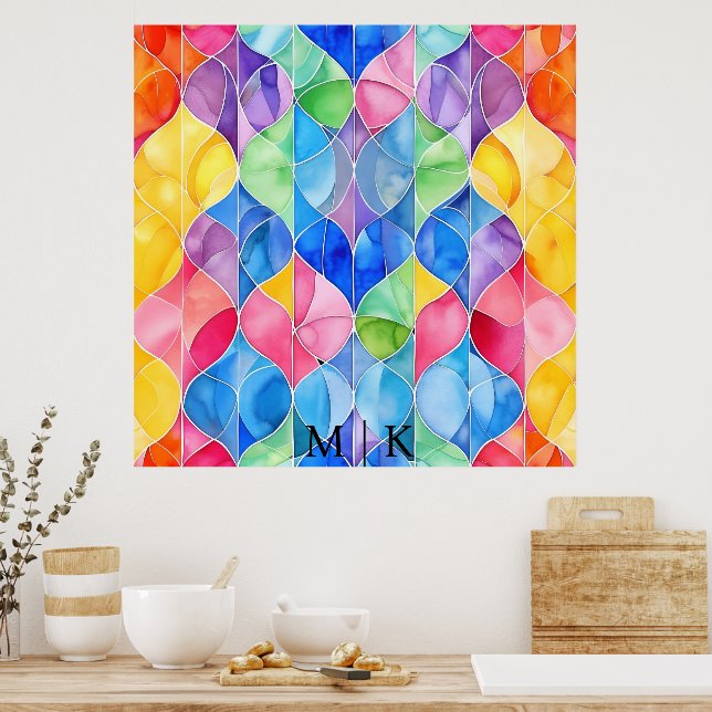 Aquarellglas Poster (Küche)