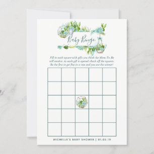 Aquarellglas Terrarium Succulents Baby Bingo