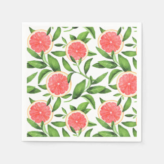 Aquarellgrapefruits und Grünmuster Serviette