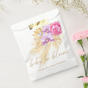Aquarellgras (Boho pampas gras) - Babydusche Geschenktütchen