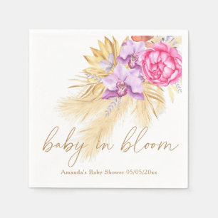 Aquarellgras (Boho pampas gras) - Babydusche Serviette