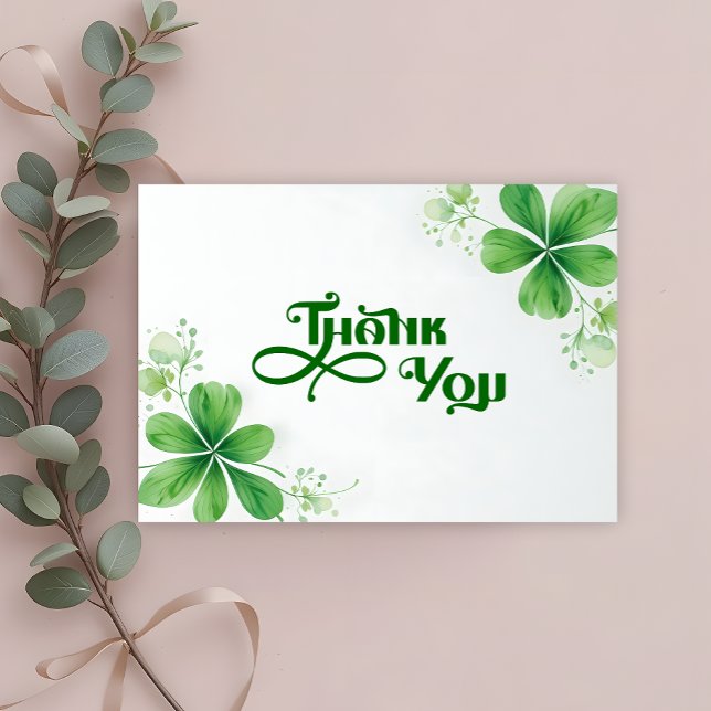 Aquarellgrenery St. Patrick's Day Babydusche Dankeskarte (Von Creator hochgeladen)