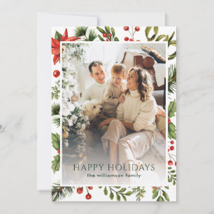 Aquarellgrün Blumenfamilien Foto Weihnachten