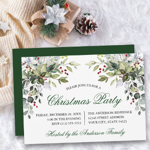 Aquarellgrün Heiliges Weihnachtsfest Party Einladung