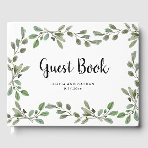 Aquarellgrün Hochzeit Gästebuch