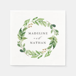 Aquarellgrün | Personalisierte Hochzeit Serviette