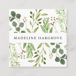 Aquarellgrün | quadratische visitenkarte