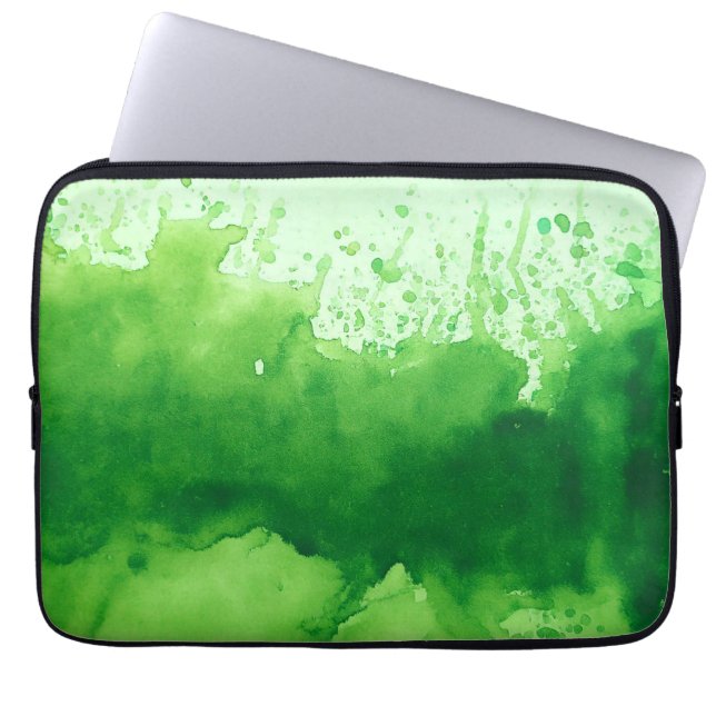 Aquarellgrün Textur Notebook-Sleev Laptopschutzhülle (Vorderseite)