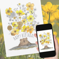 Aquarellgrundierung und Buttercups Glücklich zum G