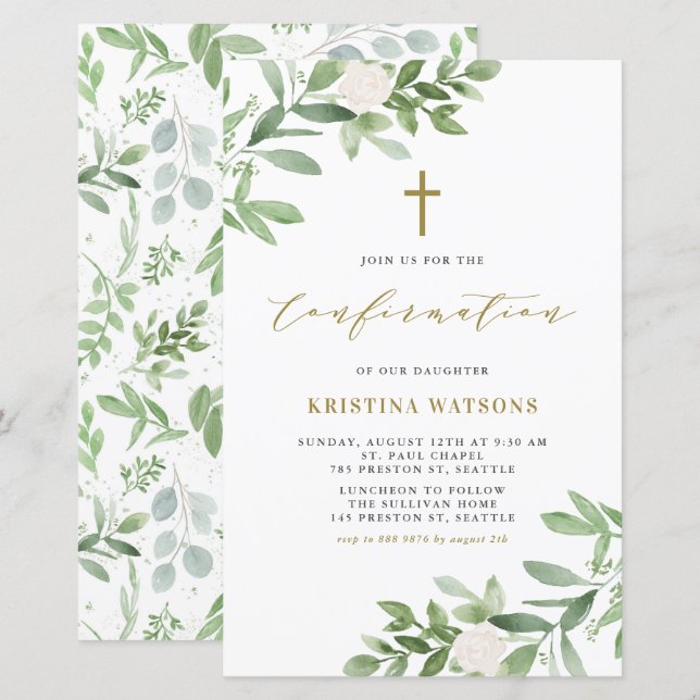 Aquarellgründung und Blume Bestätigung (Vorne/Hinten)