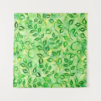 Aquarellgrüne Blätter auf einem gelb-grünen Hinter