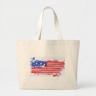 Aquarellgrunge Amerikanische Flagge Jumbo Stoffbeutel