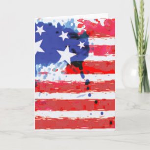 Aquarellgrunge Amerikanische Flagge Karte