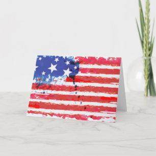 Aquarellgrunge Amerikanische Flagge Karte