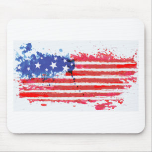 Aquarellgrunge Amerikanische Flagge Mousepad