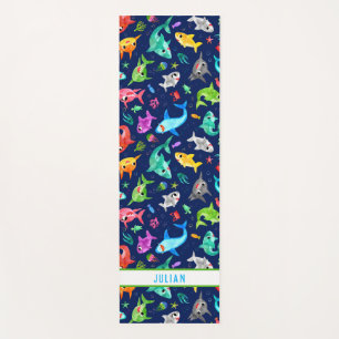 Aquarellhai Familie Adorable Personalisiert Yogamatte
