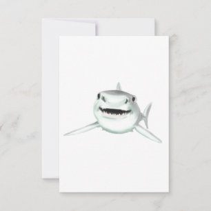 Aquarellhai lächelndes graugrünes Ozeantier
