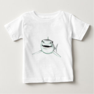 Aquarellhai lächelndes graugrünes Ozeantier Baby T-shirt