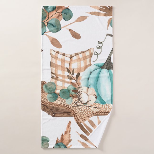 Aquarellherbst nahtloses Muster mit farbigem Pu Badehandtuch (Badehandtuch)