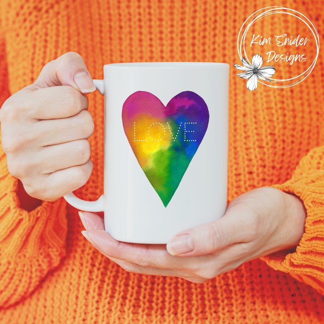Aquarellherz "Liebe" Kaffeetasse (Von Creator hochgeladen)