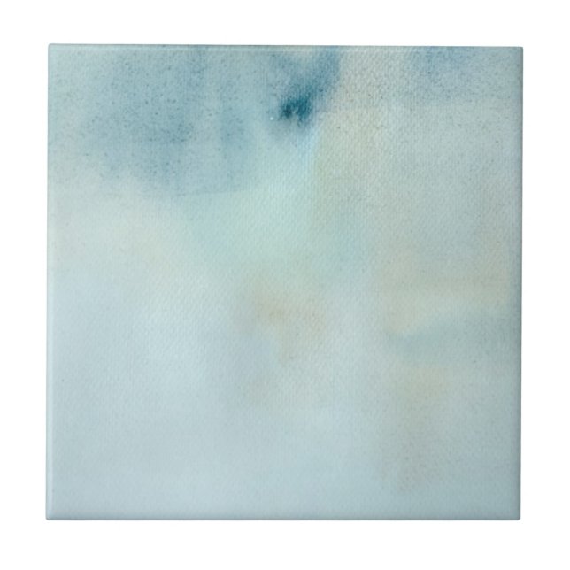 Aquarellhintergrund in Pastellblauem und gelb Fliese (Vorderseite)