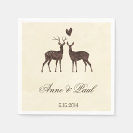 Aquarellhirsche Hochzeit von Napkin Serviette