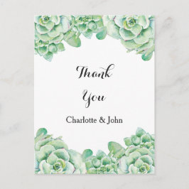 Aquarellhochzeit Vielen Dank Postkarte