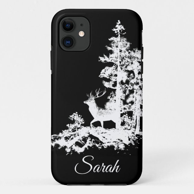 Aquarellhühner Hirsche Tierart Anpassen Case-Mate iPhone Hülle (Rückseite)