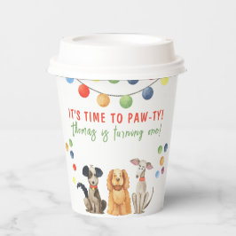 Aquarellhund Erster Geburtstag Pappbecher