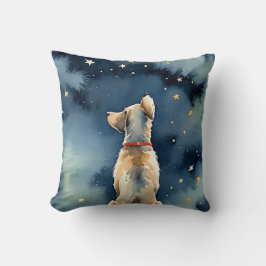 Aquarellhunde stempeln an Sternen Kissen